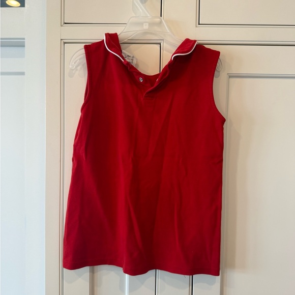 Navy Blue Kids Shorts with Sailboat Print and Red Top - Picture 3 of 7